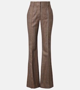 Rhein checked wool and cashmere flared pants | Gabriela Hearst