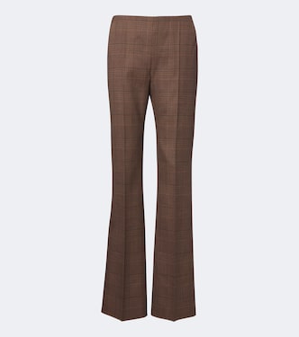 Plaid virgin wool flared pants | Max Mara
