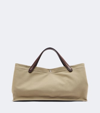Tote Bag Idaho Medium aus Canvas mit Leder | The Row