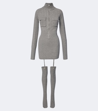 Set Rovo aus Minikleid und Overknee-Strümpfen  | Aya Muse