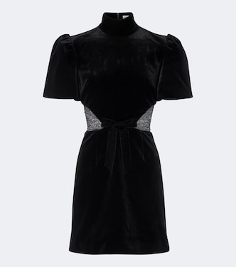 Martha lace-trimmed velvet minidress | Rebecca Vallance