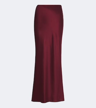Draped silk charmeuse maxi skirt | The Sei