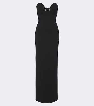 Sommer embellished strapless crêpe gown | Solace London