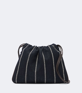 Monili striped canvas crossbody bag | Brunello Cucinelli