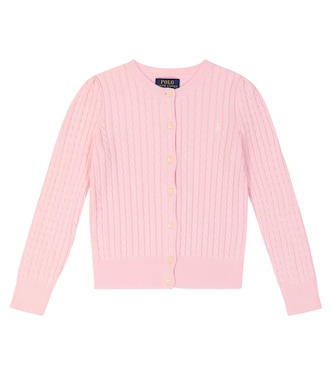 Cardigan in maglia di cotone a coste | Polo Ralph Lauren Kids