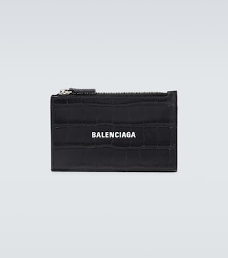 Cash croc-effect leather wallet | Balenciaga