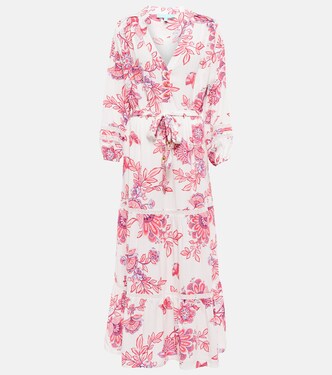 Robe portefeuille midi Wisteria à fleurs | Melissa Odabash