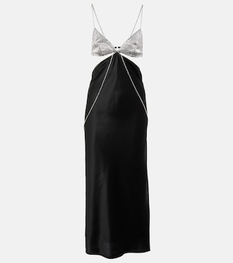 Robe Beatrice en satin de soie à ornements | Dodo Bar Or