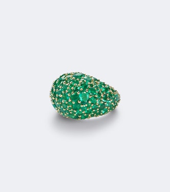 Earth Dome 18kt gold ring with emeralds | Octavia Elizabeth