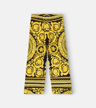 Barocco wide-leg silk twill pants | Versace Kids