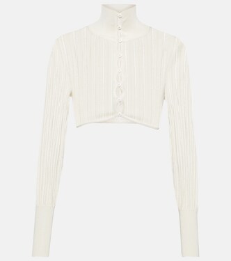 Ribbed-knit cropped cardigan | Alaïa