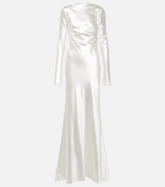 Bridal Simone wool and silk satin gown | Danielle Frankel