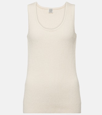 Ribbed-knit cotton-blend bouclé tank top | Toteme
