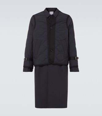 Quilted layered ripstop coat | Sacai