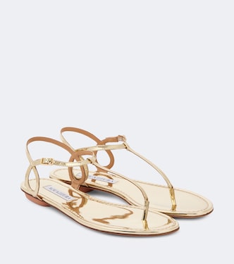 Sandales Almost Bare en cuir métallisé | Aquazzura