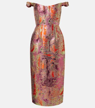 Robe midi Amina à encolure bardot | Markarian