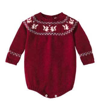 Baby Fair Isle wool bodysuit | La Coqueta