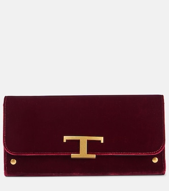 T Timeless Small velvet wallet on chain | Tod's