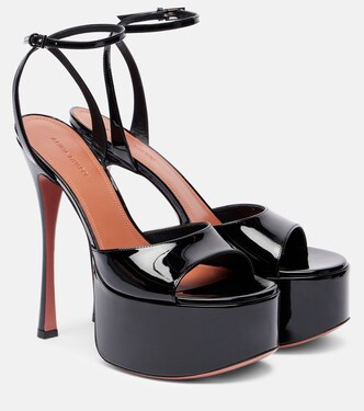 Aya 155 patent leather platform sandals | Amina Muaddi