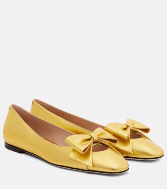 Bowow metallic leather ballet flats | Valentino Garavani