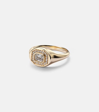 Pinky Ring Essential Splurge aus 14kt Gelbgold mit Diamanten | Stone and Strand