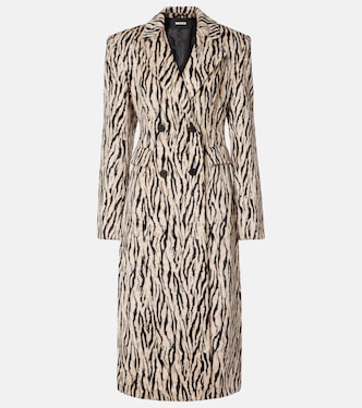Zebra-print cotton-blend coat | Rotate