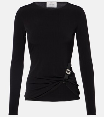 Gathered leather-trimmed top | Coperni