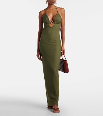 Emma crochet maxi dress in green - Montce