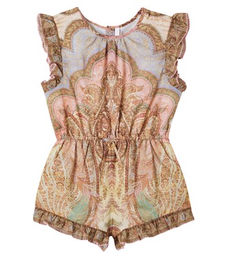 Awaken paisley cotton playsuit | Zimmermann Kids