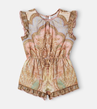 Awaken paisley cotton playsuit | Zimmermann Kids