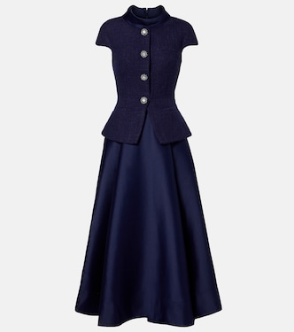 Bouclé taffeta midi dress | Self-Portrait