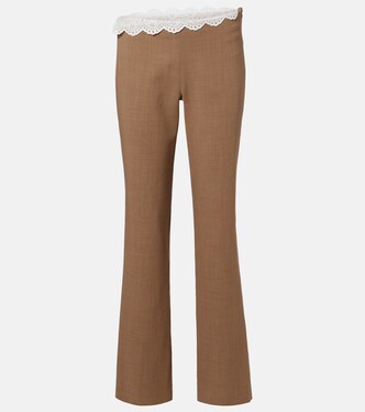 Lace-trimmed wool straight pants | Magda Butrym