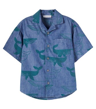 Printed denim bowling shirt | Stella McCartney Kids