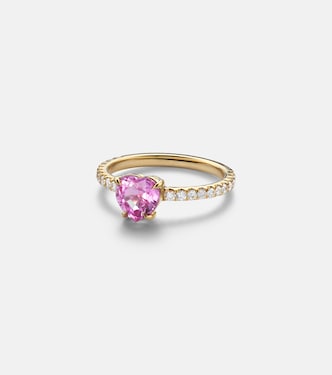 Anello in oro 18kt con zaffiro e diamanti | Anita Ko