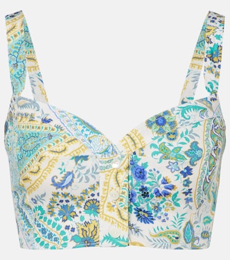 Top cropped in cotone con stampa | Etro