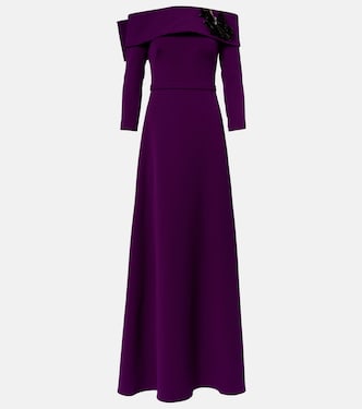 Lunelle embellished off-shoulder crêpe gown | Safiyaa