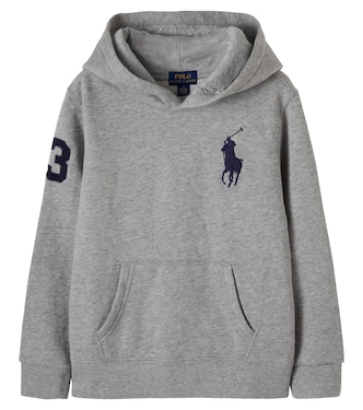 Embroidered cotton-blend fleece hoodie | Polo Ralph Lauren Kids