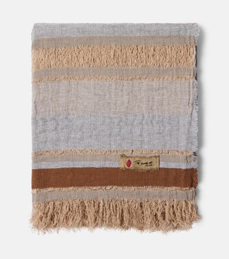 Xoroi striped jute and wool-blend throw | The House of Lyria