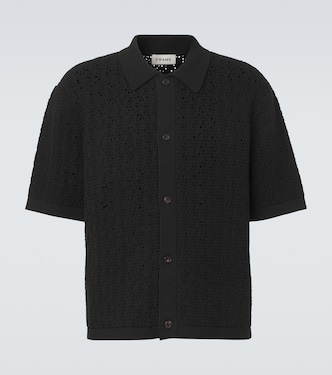 Crochet cotton-blend polo shirt | Frame