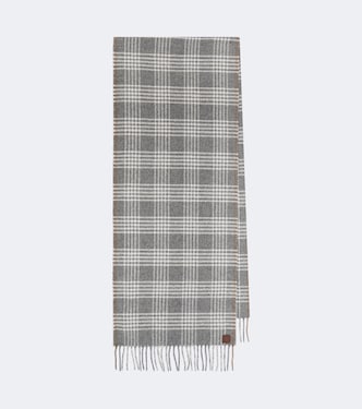 Checked silk, wool, and cashmere scarf | Eleventy