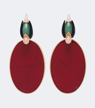 16kt gold-plated embellished drop earrings | Zimmermann