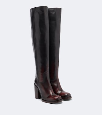 Leather over-the-knee boots | Dries Van Noten