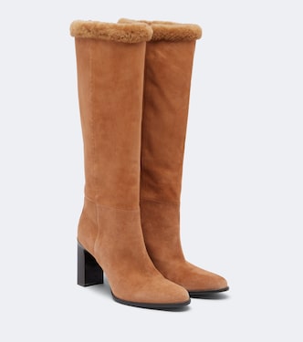 Stiefel Bibi aus Veloursleder mit Shearling | Jimmy Choo