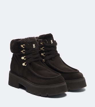 Turin shearling-trimmed suede lace-up boots | Bogner