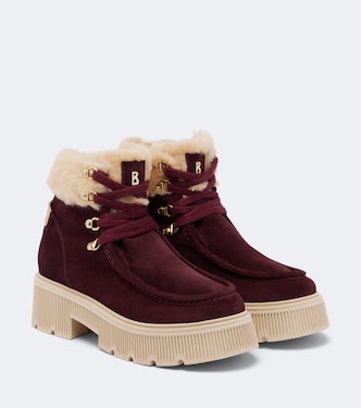 Turin shearling-trimmed suede lace-up boots | Bogner