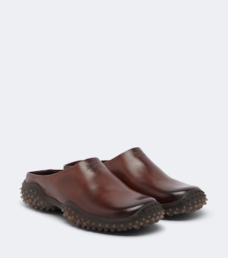Slippers aus Leder | Miu Miu