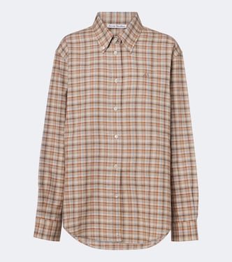 Checked cotton and linen shirt | Acne Studios