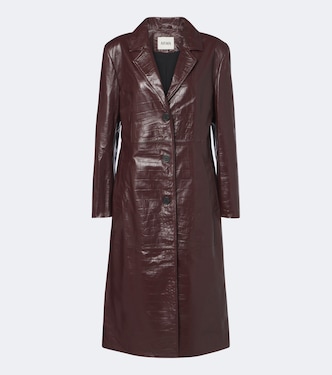 Aisa croc-effect leather coat | Arma