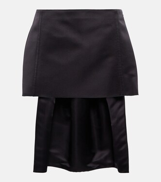Silk satin hybrid miniskirt | Prada