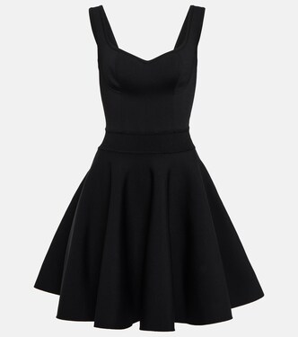 Sweetheart-neck wool-blend minidress | Alaïa